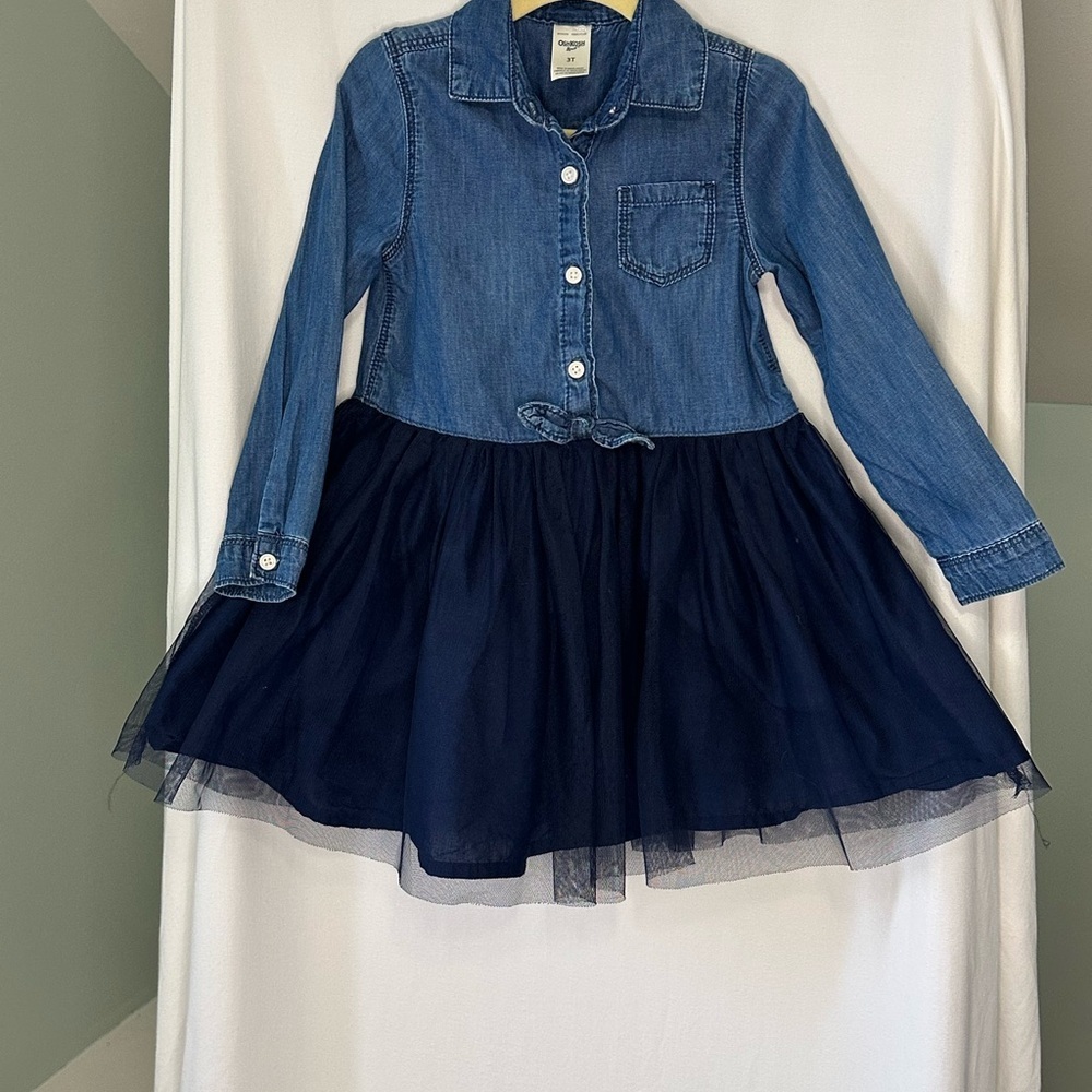 Oshkosh Girls Tutu Denim Dress Navy size 3T